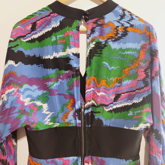 Anthropologie Plenty By Tracy Reese Muticolored Abstract 100% Silk Kimono Dress - Picture 11 of 15